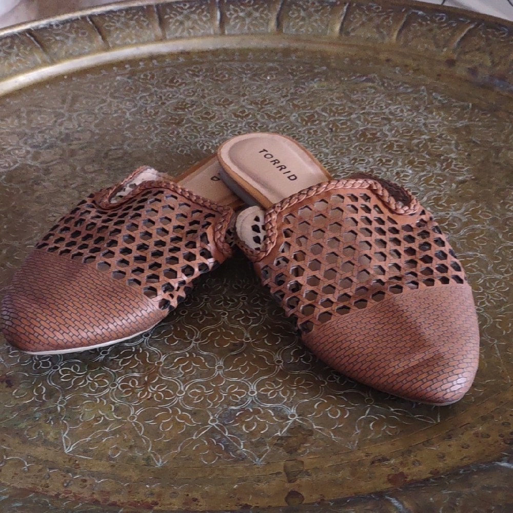 torrid Brown Woven Pointed Mule Clogs